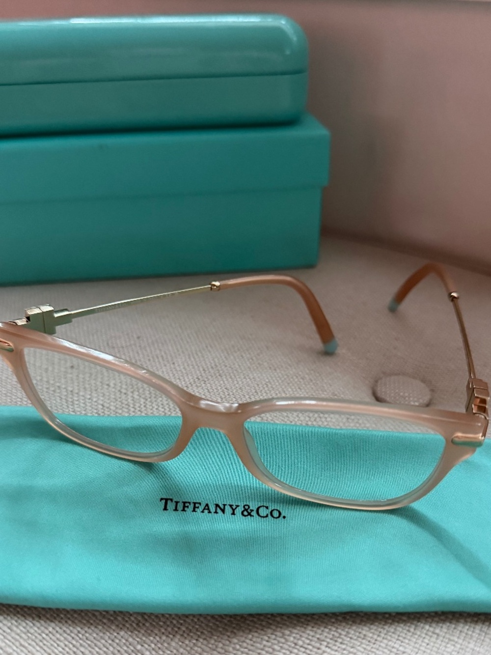 Tiffany & Co. Blush Rose Gold Optical Eyeglasses
